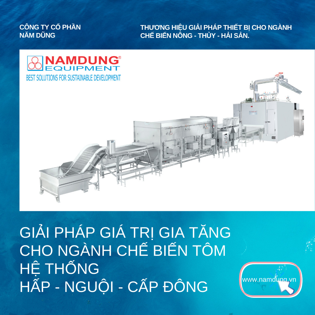 HỆ THỐNG CẤP ĐÔNG CÁ THỂ IQF PHỤC VỤ SẢN XUẤT CHẾ BIẾN NÔNG THỦY HẢI SẢN