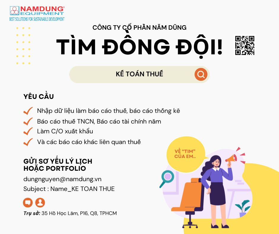 TUYỂN DỤNG - VỊ TRÍ: KẾ TOÁN THUẾ